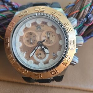 Invicta Rose Gold Colored and Black Dial Watch